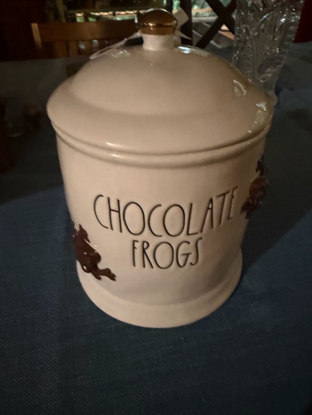 Harry Potter Chocolate Frogs Storage Jar with Gold Knob